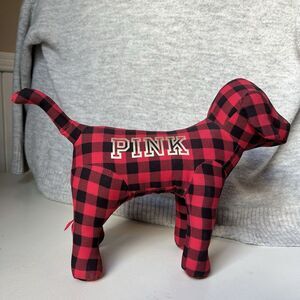 2014 Victoria's Secret Pink GIANT 10" x 13" Mini Dog Limited Edition Red & Black